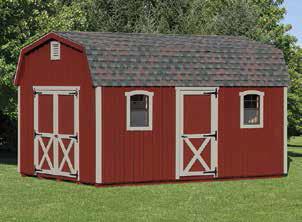 red 12'x16' Pine Dutch Barn shed