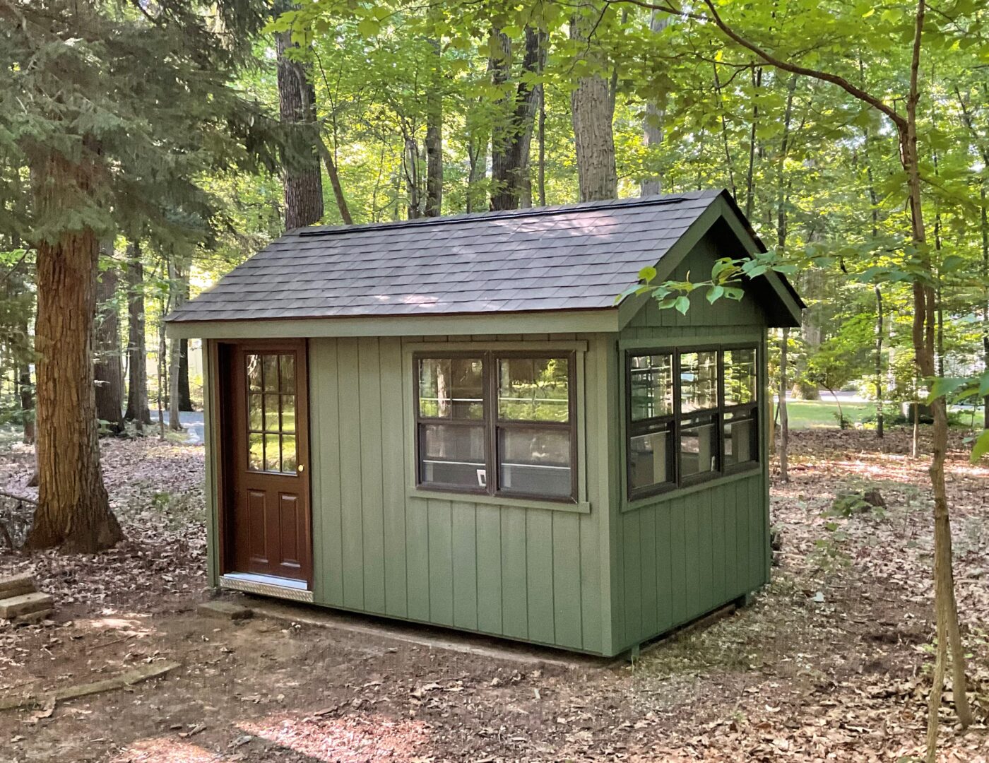 8x14 Painted Green House Shed