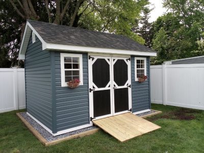 well-maintained storage shed